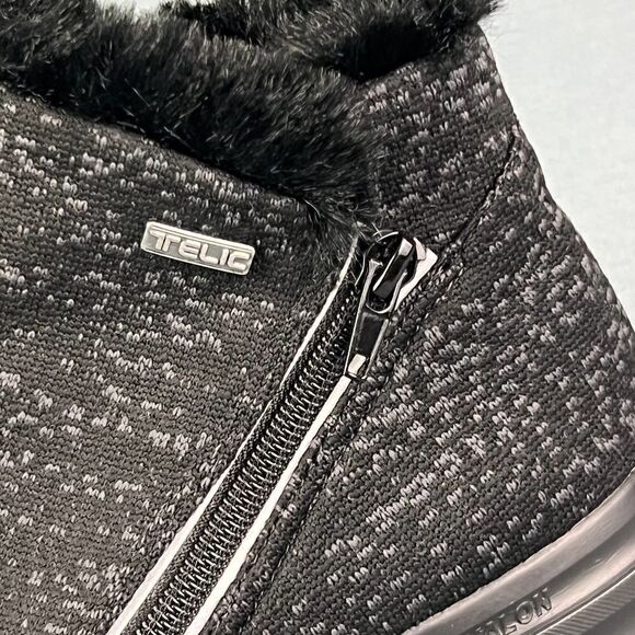 Telic Apres-Ski Recovery Boot Women's 9 Granite Black Faux Fur Ankle Bootie - Picture 8 of 10